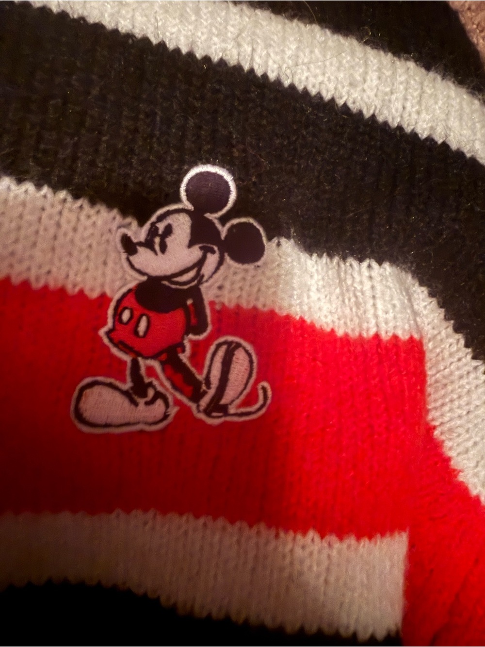 Forever 21 Red, Black & White Striped Crewneck Sweater with Embroidered Mouse - Picture 3 of 5